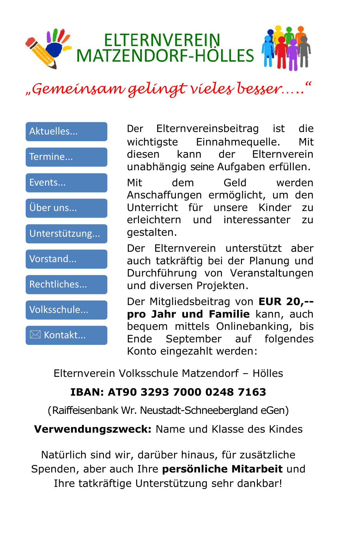 EV Matzendorf-Hoelles - Unterstuetzung
